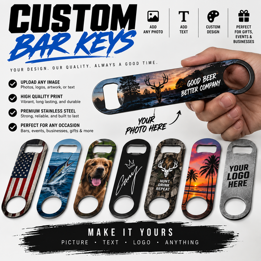 Custom Bar Keys – Personalized Stainless Steel Bottle Opener for Gifts, Bars & Events