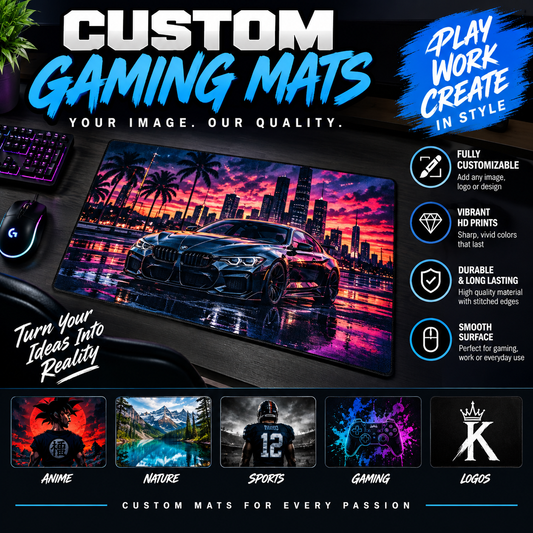 Custom Gaming Mat – Personalized XL Desk Mat for Gaming, Work & Office