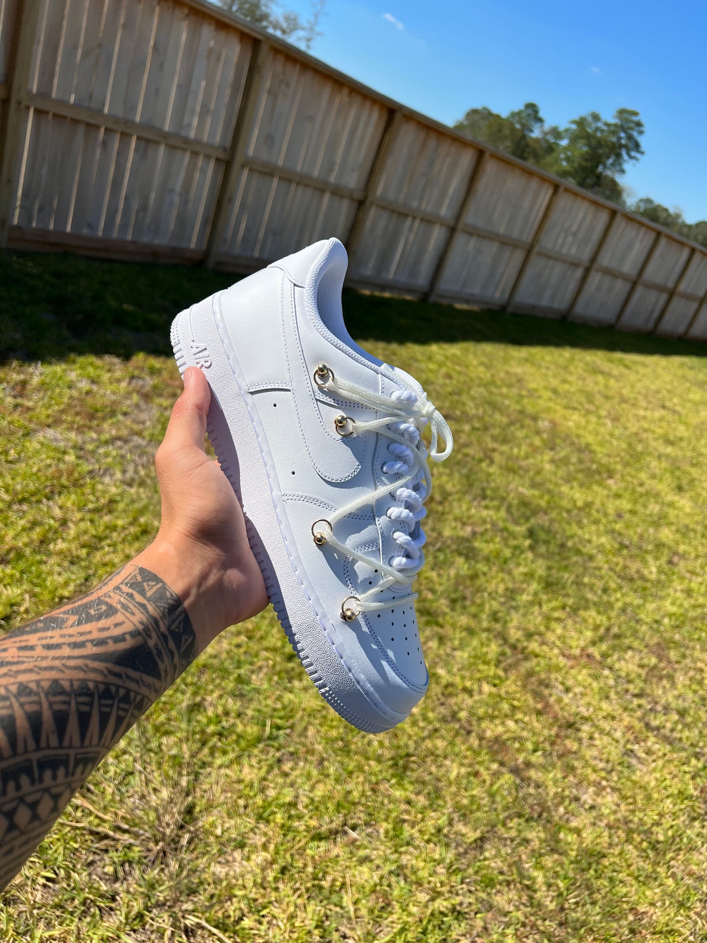 Triple white – Hand-Painted Custom Nike Air Force 1 Sneakers | KloudCustoms