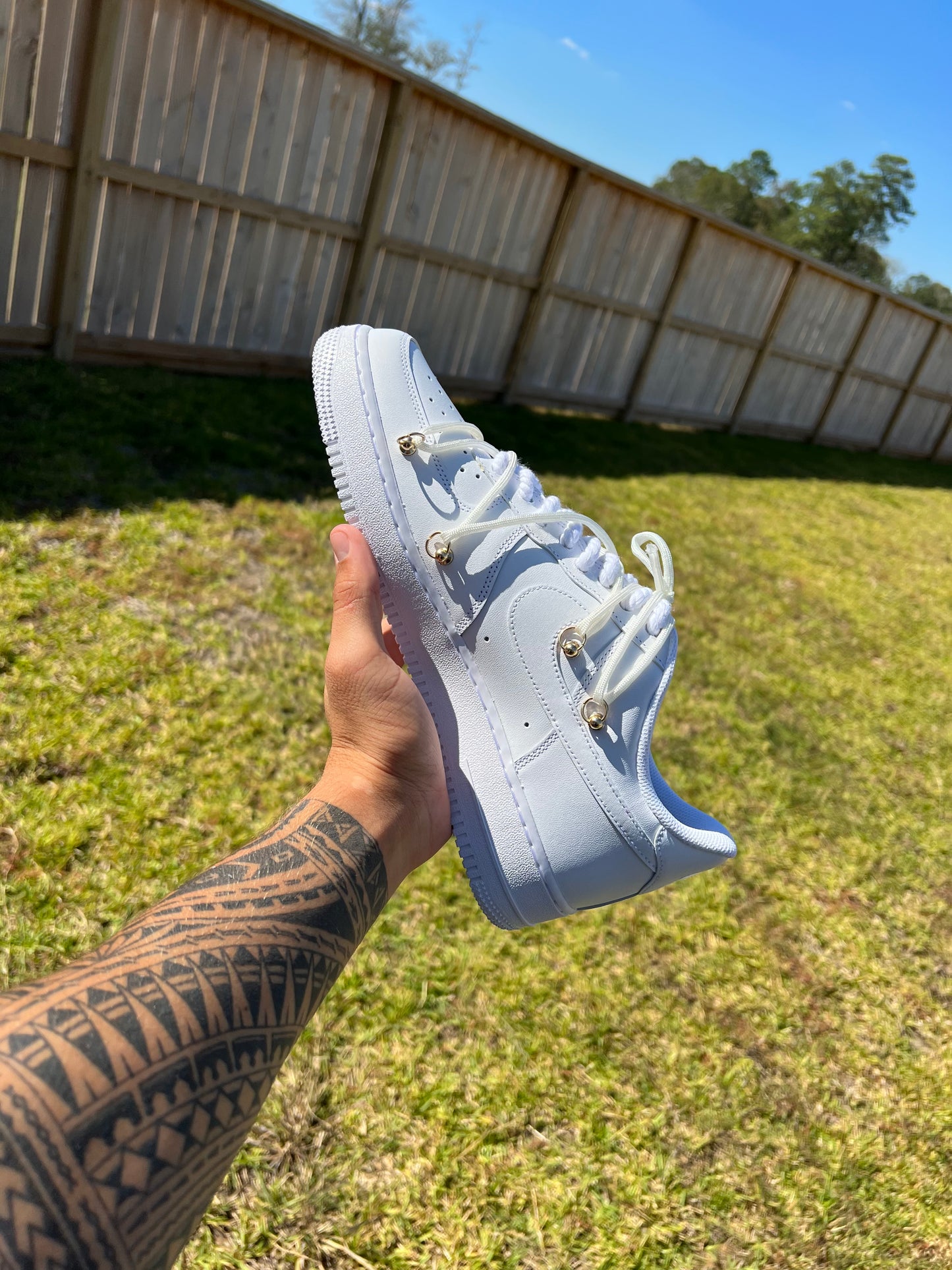 Triple white – Hand-Painted Custom Nike Air Force 1 Sneakers | KloudCustoms