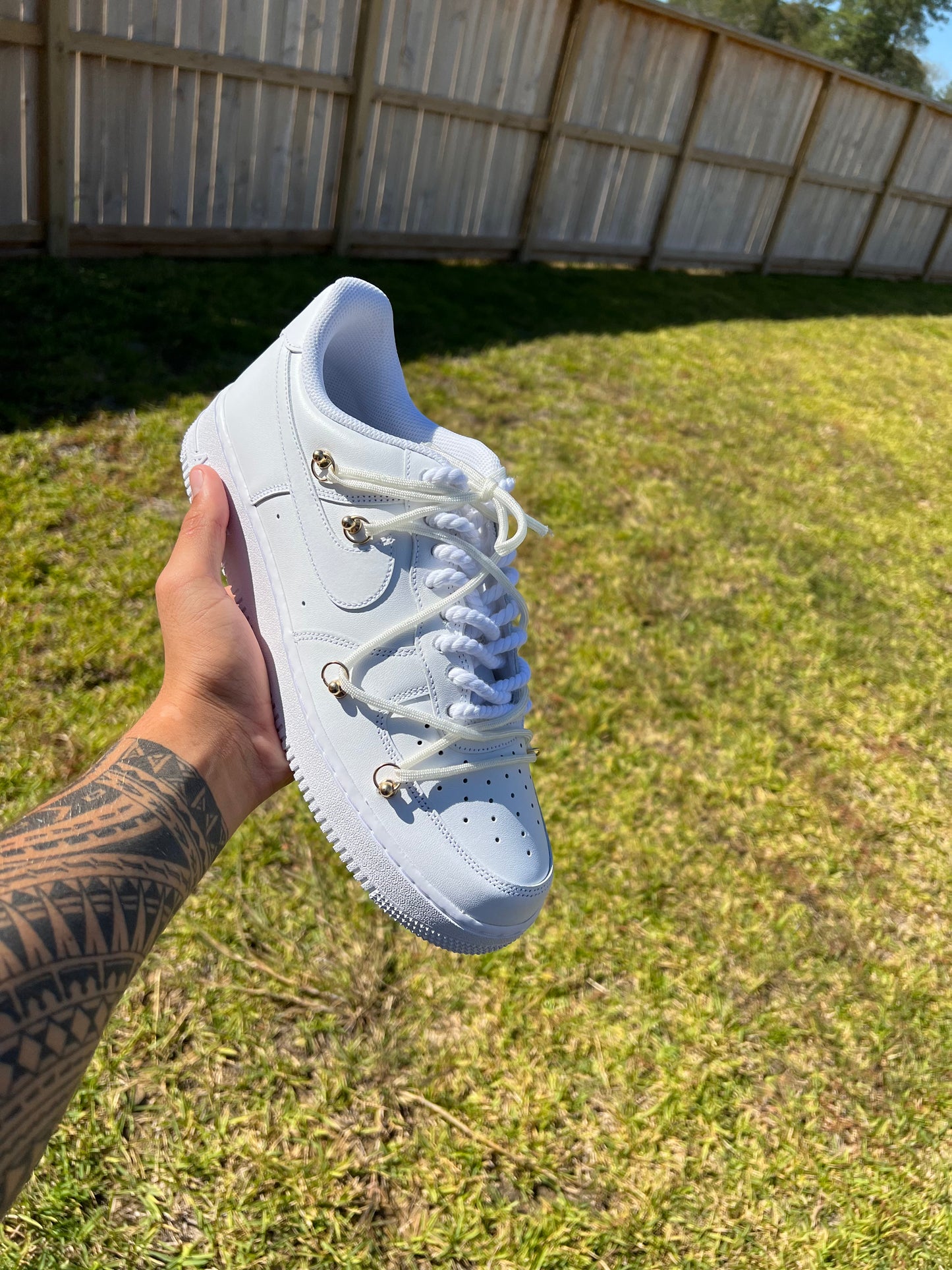 Triple white – Hand-Painted Custom Nike Air Force 1 Sneakers | KloudCustoms